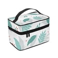 thumbnail image 4 of Yiaed Leaf Print Green Print Makeup Bag Travel Cosmetic Bags for Women Girls Zipper Pouch Makeup Organizer, 4 of 4