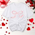 thumbnail image 2 of Uaswgudfs Top for Women Casual Bow Print Tee Tops Crew Neck Short Sleeve Summer Solid T Shirt 2025 New, 2 of 4