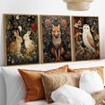 thumbnail image 2 of Hieng William Morris Wall Hieng Forest Animal Canvas Prints Wall Hieng Sets Farmhouse Living Room Decor Fox Rabbit Eagle Gothic Vintage Botanical Floral Oil Painting Pictures, 2 of 6