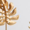 thumbnail image 4 of Golden Monstera leaf Model Iron TV Cabinet Decor Feather Leaf With Marble Base Console Desktop Decoration, 4 of 6