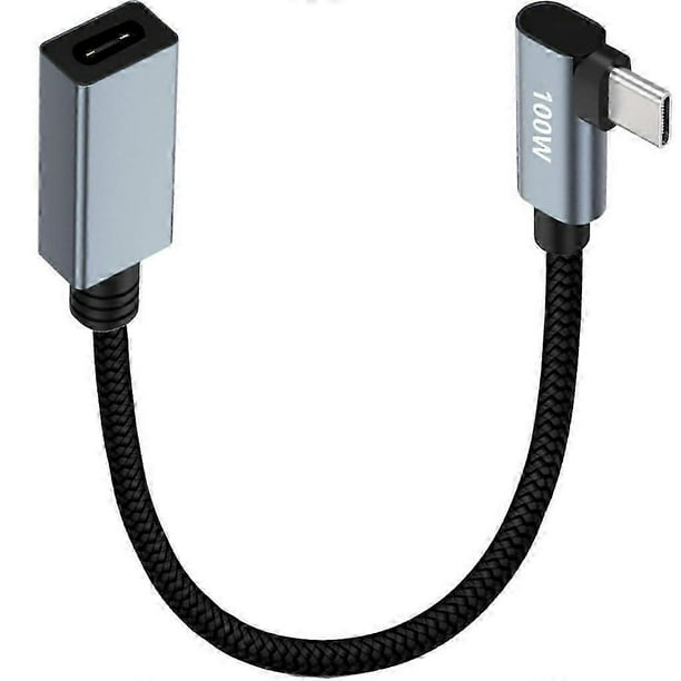 USB Type C Male to Female Extension Adapter Cable,USB-C 2.0 Angled 90 Degree
