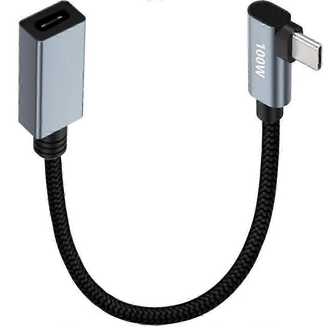 USB Type C Male to Female Extension Adapter Cable,USB-C 2.0 Angled 90 Degree