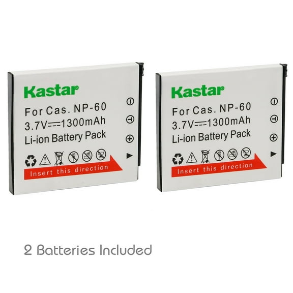 Kastar 2-Pack Battery CNP-60 Replacement for Casio Exilim Zoom EX-Z85PK, Exilim Zoom EX-Z85SR, Exilim Zoom EX-Z85VP, Exilim Zoom EX-Z90, Exilim Zoom EX-Z90BK, Exilim Zoom EX-Z90PK Camera