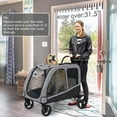 thumbnail image 3 of Dog Stroller For Large Dogs, Extra Large Pet Stroller For Medium Dogs, 2 Dogs, Dog Wagon, Dog Carriage, Foldable Design, Adjustable Handle, With Pocket, 3 of 12