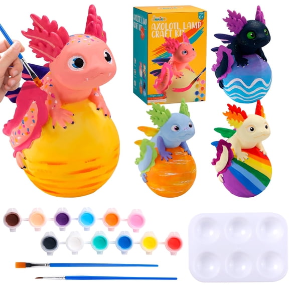 Pinta tu propia lámpara de ajolote JMMICO con kit de pintura para niños de 4 a 12 años