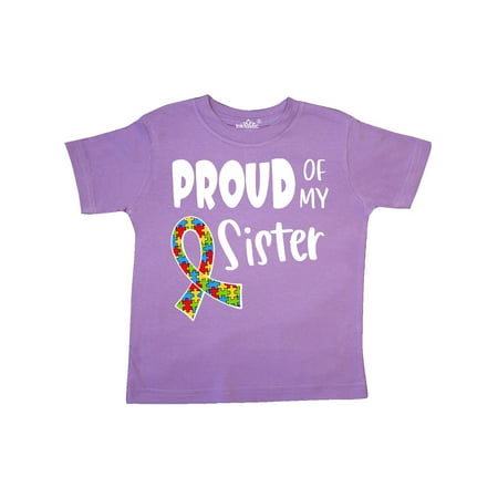 

Inktastic Proud of my Sister Autism Awareness Puzzle Piece Ribbon Gift Toddler Boy or Toddler Girl T-Shirt