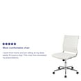 thumbnail image 5 of Flash Furniture Mid-Back Armless White LeatherSoft Contemporary Ribbed Executive Swivel Office Chair, 5 of 15