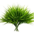 12 Bundles Artificial Plants Outdoor Fake Monkey Grass with Flowers for