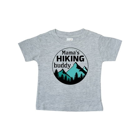 

Inktastic Mama s Hiking Buddy with Mountains and Trees Gift Baby Boy or Baby Girl T-Shirt