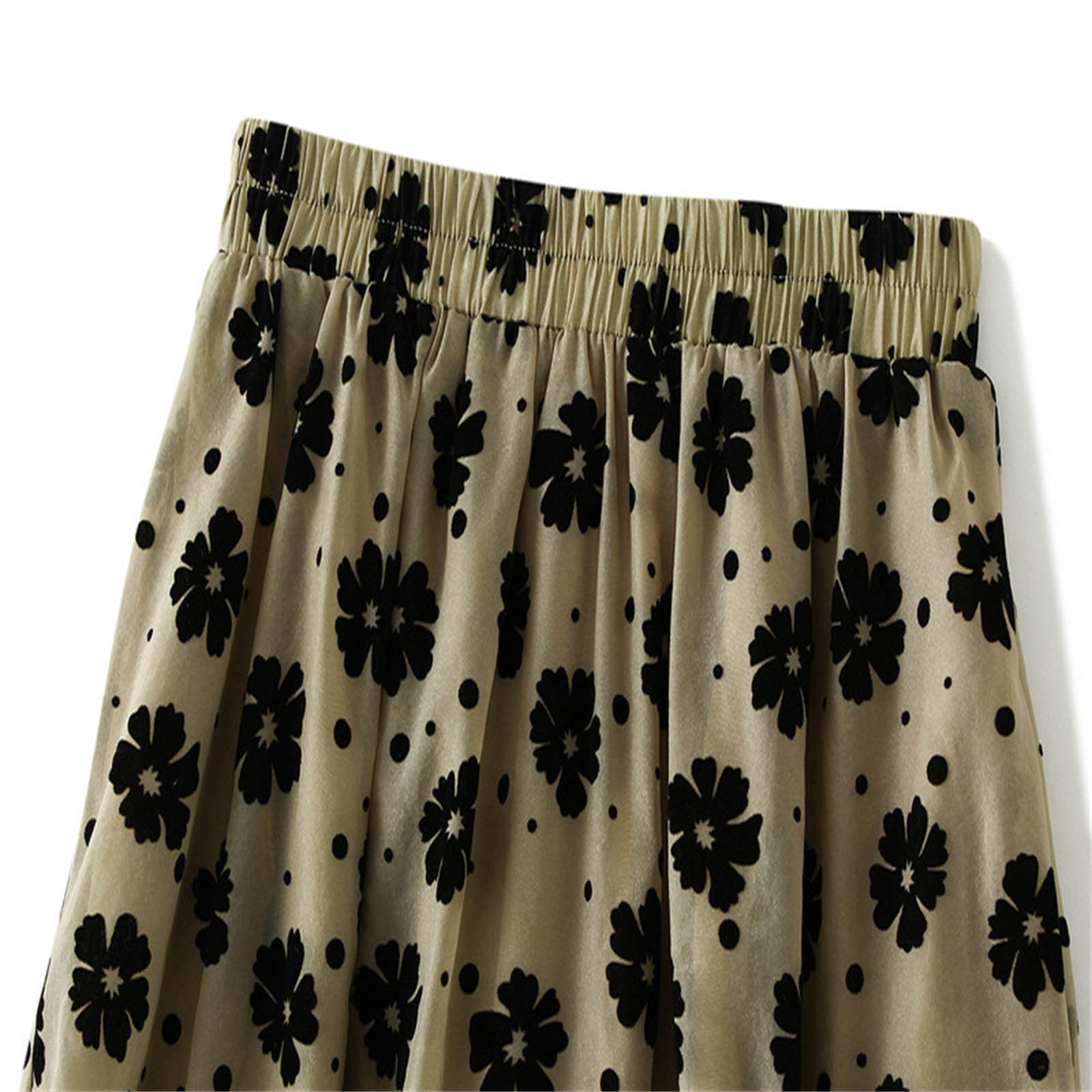 Skirts for Women Printing Floral Pattern Satin Women Fashion 
