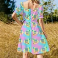 thumbnail image 4 of Prime Time Robe Sans Manches pour Café Ensemble Élégant Robe d'Été pour Femmes 2024 Robes de Soirée pour Femmes Robe Violette, 4 of 5