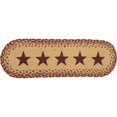 thumbnail image 5 of VHC Brands Classic Country Primitive Tabletop & Kitchen - Burgundy Tan Jute Red Stencil Stars Runner, 8" x 24", 5 of 11