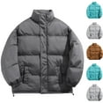 thumbnail image 2 of ZCFZJW Men Puffer Jackets Thicken Bubble Jacket Big and Tall Regular Fit Casual Warm Stand Collar Color Block Coat Long Sleeve Zip Up Puff Jacket Outwear with Pockets Gray XXXXL, 2 of 10