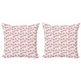 thumbnail image 1 of Ambesonne Flower Throw Pillow Cover 2 Pack, Fresh Blossoms Pastel, 20", Pink and Mint Green, 1 of 2