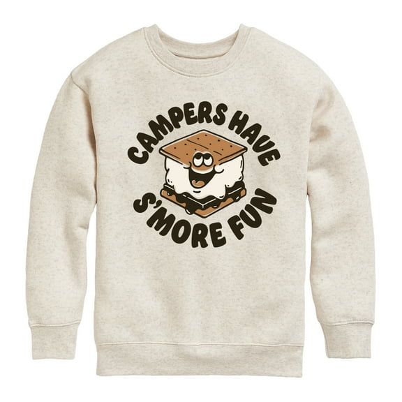Instant Message - Camping Is Smore Fun - Toddler & Youth Crewneck Fleece Sweatshirt