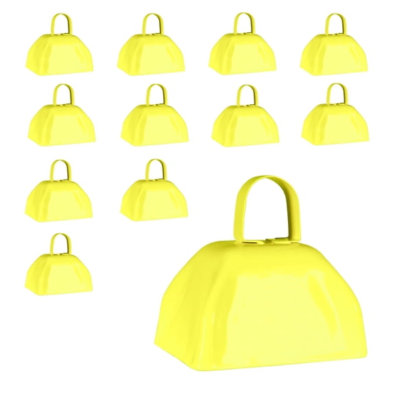 Windy City Novelties Metal Cowbell Noise Makers - 3 Inch - 12 - Pack - Yellow