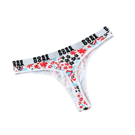 

Womens New Hot For Letter & Floral Print Low Waist Skinny Short Thongs