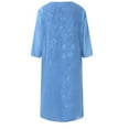 thumbnail image 6 of WTXUE Plus Size Dresses, Jacket Dress Short Sleeve Two-Piece Sets Crew Neck, Women Chiffon Dress 2 Piece Set Pattern Elegant A-Line Vestidos Mid-Length Women's Plus, Blue Size M, 6 of 6