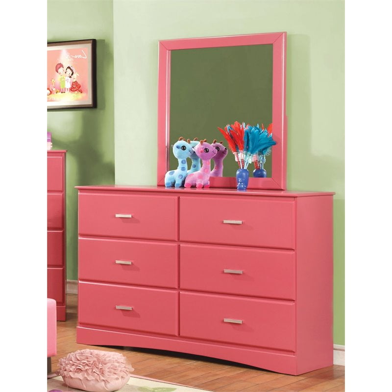 Furniture Of America Geller 6 Drawer Dresser And Mirror Set In
