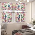 thumbnail image 2 of Hummingbird Flower Window Curtain 3 Piece Pink Hummingbird Spring Curtains Coffee Shop Window Valance and Tier Insulation Curtains for Room S, 2 of 6