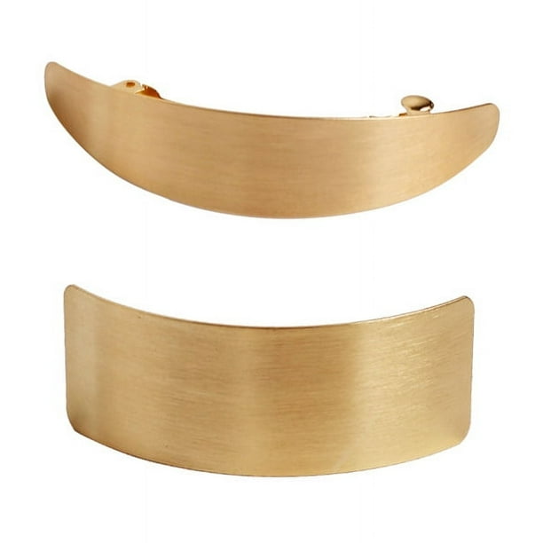 Paquete de 6 pinzas para el cabello para mujer, horquillas de metal, pasadores para el cabello grandes, retro, simples, pasadores con clip francés para mujer (dorado + plateado)