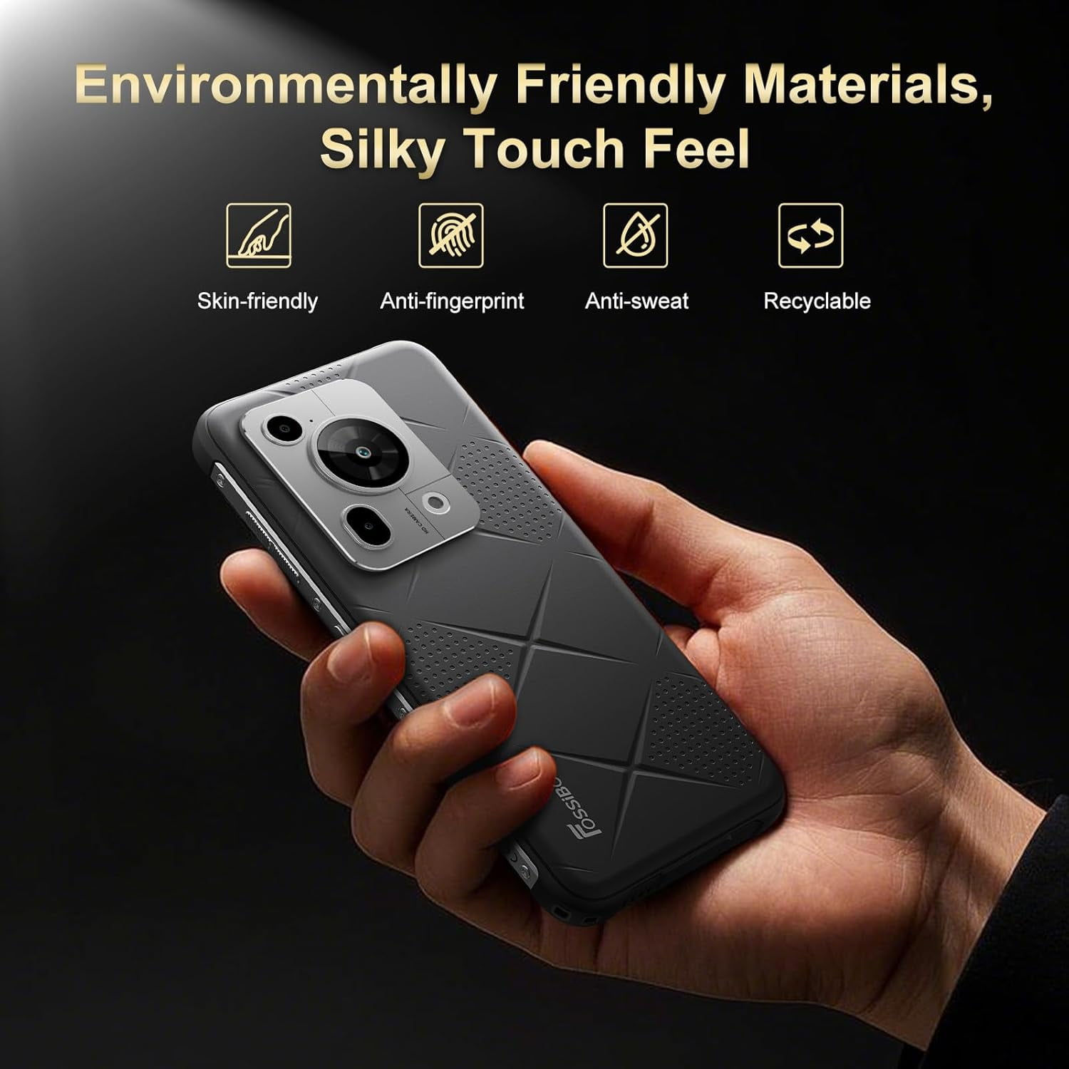 FOSSIBOT F112 Pro 5G Rugged Smartphone, 24GB+256GB/1TB Android 14 Unlocked Smartphone, 7150mAh Battery Cell Phone, 6.88'' Display, Dual SIM 5G Unlocked Phone, IP68 / IP69K,NFC,2025 Black