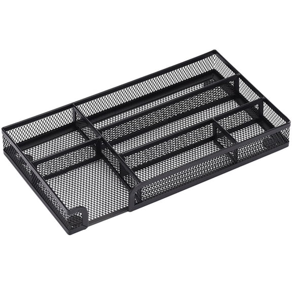 Monyance 6-Grid Mesh Desk Drawer Organizer Tray for Office Supplies, Desk Storage and Office Organization, 11.02 x 6.1 x 1.38 Inches