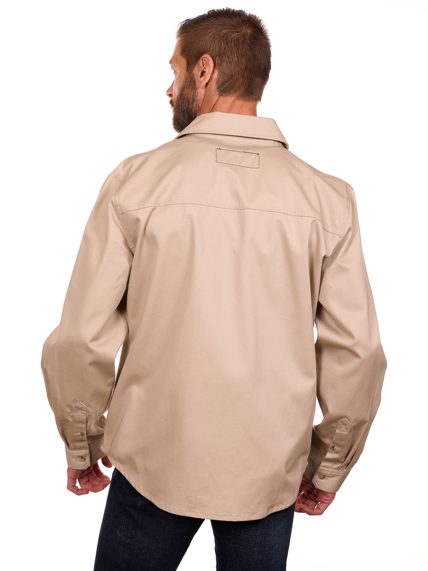 Bass Creek Outfitters Men's Flame Resistant Long Sleeve Twill Work Shirt, Sizes M-2XL