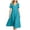 Sky Blue, variant on Summer Womens Dress Fashion Casual Solid Color V-Neck Short Sleeve Loose Knee-Length Midi Dress