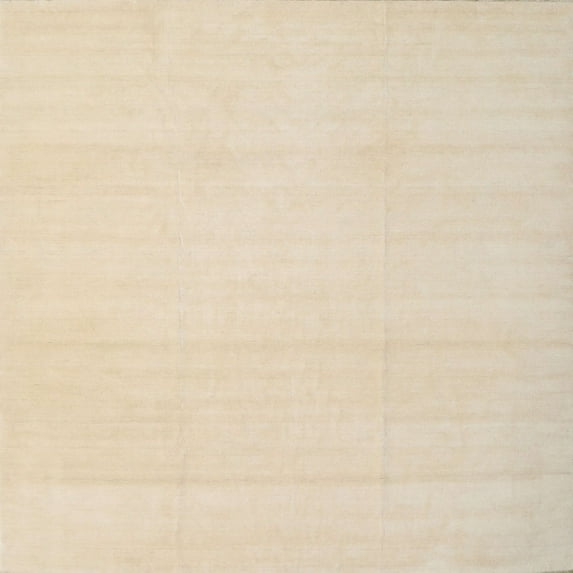 Ahgly Company Indoor Square Contemporary Deep Peach Orange Solid Area Rugs, 5' Square