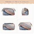 thumbnail image 2 of Wavy Quilted Cosmetic Bag Large-Capacity Travel Toiletry Organizer Includes 9-Piece Portable Travel Bottle Set Pastel Agate Gilded Veil, 2 of 6