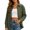 Green, variant on Women's Casual Button Down Shirt with Double Front Pockets Collared Blouse