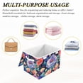 thumbnail image 6 of Yayeee Collapsible Cube Storage Bin with Lid Fabric Closet Decorative Basket with Handles, Puprle Ethereal Floral Harmony, 6 of 7