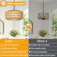 thumbnail image 2 of Candelabro Farmhouse Lynnoland de ratán de 5 luces, 51 cm, 2 of 9