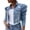 C-Light Blue493, variant on DHFJKG Ripped Jean Jackets For Women Cropped Puff Sleeve Collared Denim Jacket Streetwear Casual Daily Wear Trendy Outerwear