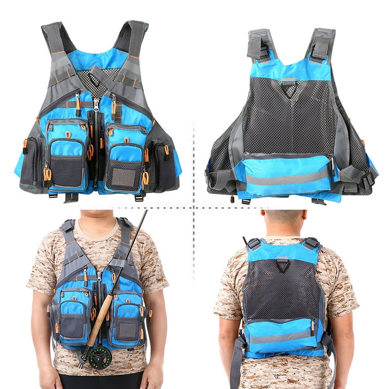 Outdoor Breathable Padded Fishing Superior 209lb Bearing Life Safety Jacket  Swimming Sailing Waistcoat Utility Vest Floatation Device 