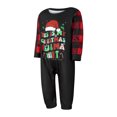 thumbnail image 3 of Christmas Family Pajamas Matching Set Letter Print Long Sleeve Tops and Elastic Plaid Pants Loungewear Soft Sleepwear, 3 of 10