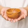 thumbnail image 2 of Round Teak Wood Low Side Dish Bowl 4-Pack, 2 of 5