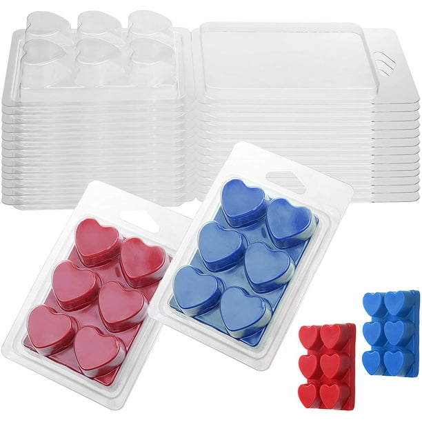 MILIVIXAY Wax Melt Containers6 Cavity Clear Empty Plastic Wax Melt