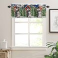 thumbnail image 7 of Christmas Xmas Kitchen Curtains and Valances Set, Tree Red Barn Snowman Snowflake Blue Rod Pocket Window Valance 18 Inch Window Curtain Panels for Living Room Bedroom Laundry, 27.5x24in, 3 Pieces, 7 of 7
