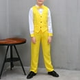 thumbnail image 4 of THDHVS Boys Suit,Boys Summer Outfits,Boy's Solid Color Casual Suit Performance Suit Formal Dress and Wearing A Bow Tie Sets Yellow 17-18 Years, 4 of 4
