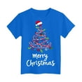 thumbnail image 6 of Staki Toddler Girl Christmas Shirt Kids Ugly Xmas Tshirt Cotton Short Sleeve Tee Top Merry and Bright Shirt(Blue,5-6 Years), 6 of 6