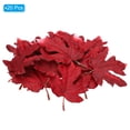 thumbnail image 3 of Uxcell Fake Fall Leaves, 4.7 inch 20Pcs Artificial Maple Leaves Faux Autumn Leaves Decor Style 3, Red, 3 of 6