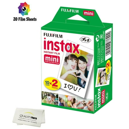 Fujifilm Instax Mini Instant Film 2 Pack 20 Sheets For Fujifilm Mini 8 9 11 12 Cameras (White)
