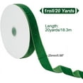 thumbnail image 2 of 20 Yards(18.28m) Single Face Velvet Ribbon 1 Inch(2.5cm) Wide Green Vintage Velvet Trim Satin Ribbon Rolls Fabric Single Face Spool for Holiday Wedding Gift Wrapping Sewing, 2 of 7
