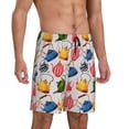 thumbnail image 2 of Wukai Watercolor Teapots Men’s Short Pajama Pants With Pockets Soft Sleep Pj Shorts for Men-3X-Large, 2 of 6