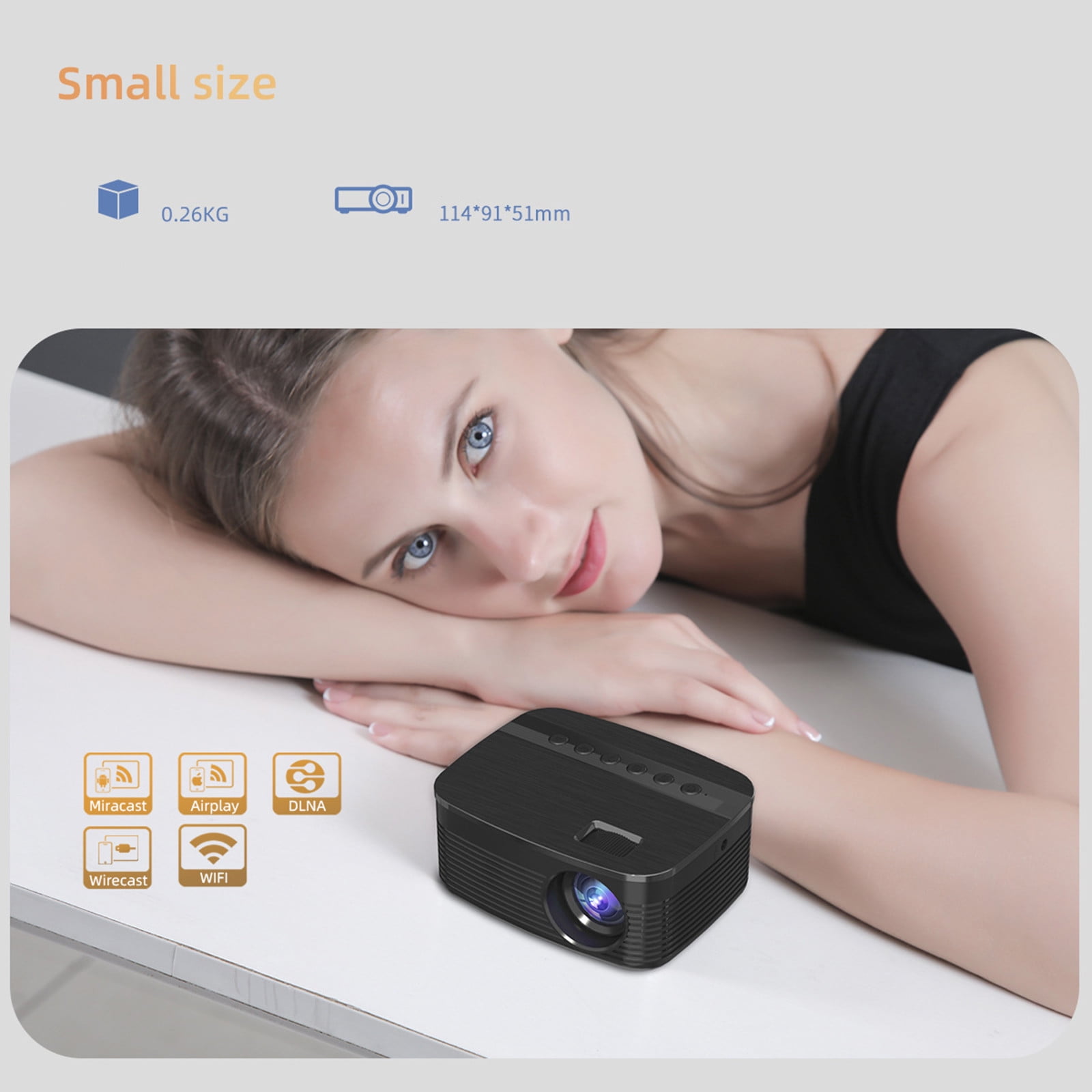 AZXY Projector,Mini Projector,Mini Projector for Phone,Movie Projectors,Smart Projector with Bluetooth and Wifi