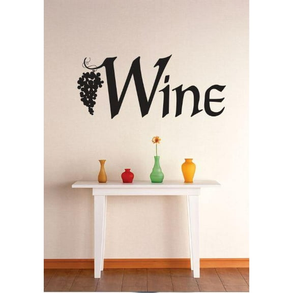 Wine Grapevine Dining Winery Spirits Vineyard Grapes Grapevine Ruby Red Holiday Gift Decorating Ideas Girl Boy Bedroom Wall Decal Sticker - Size: 13 Inch x 28 Inch