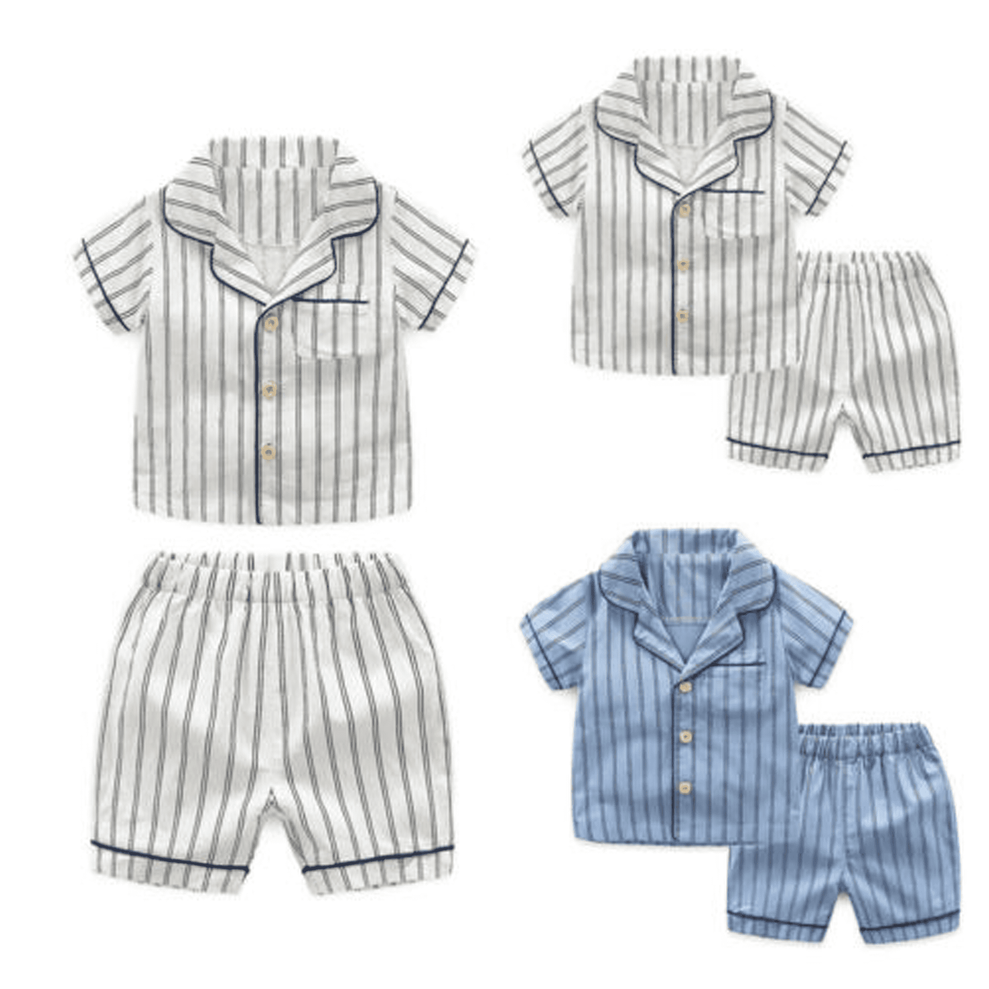 Cozy Feeling Kid and Toddler Boys Cotton Short Sleeve Pajamas set