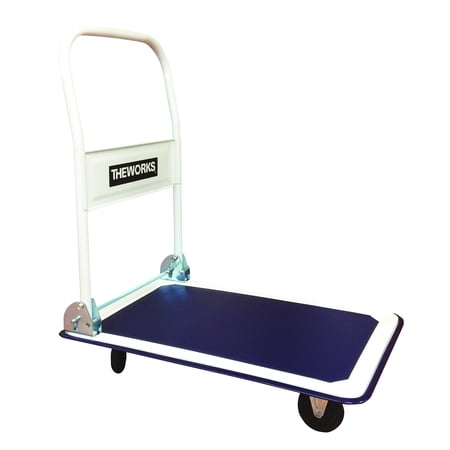 THEWORKS 330lbs Platform Cart Folding Dolly Foldable Warehouse Moving Push Hand